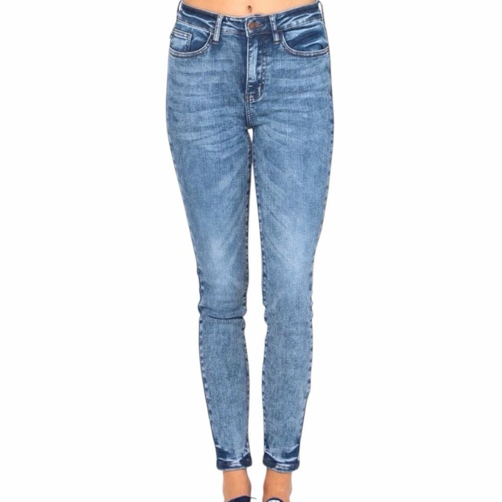 JUDY BLUE Women’s Blue Acid Wash High Waist Skinny Fit Jeans Size 11 / 30